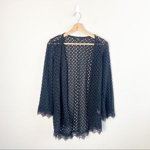 Monteau Black Lace Cardigan